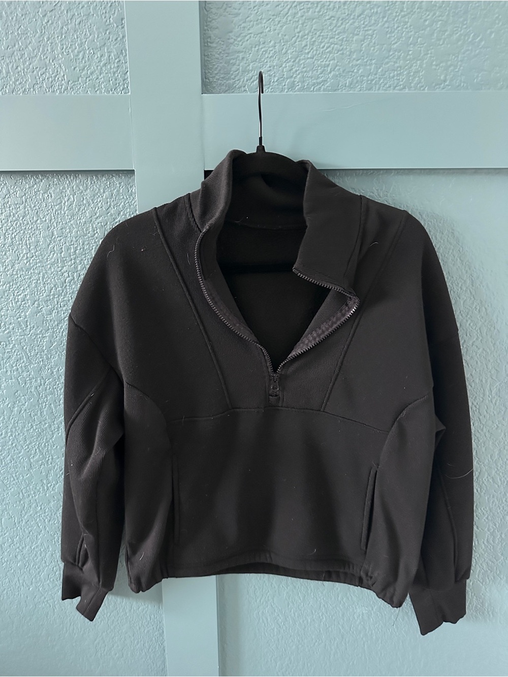 Women's Black Quarter-Zip Sweater